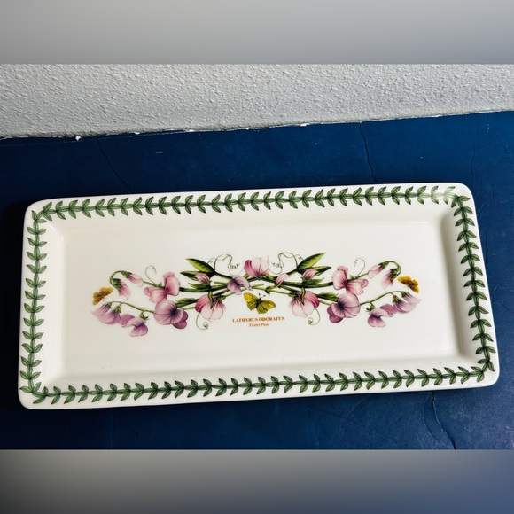 Port Meirion Botanic Gardens Serving Platter Dish Sweet Pea Design - Picture 1 of 6